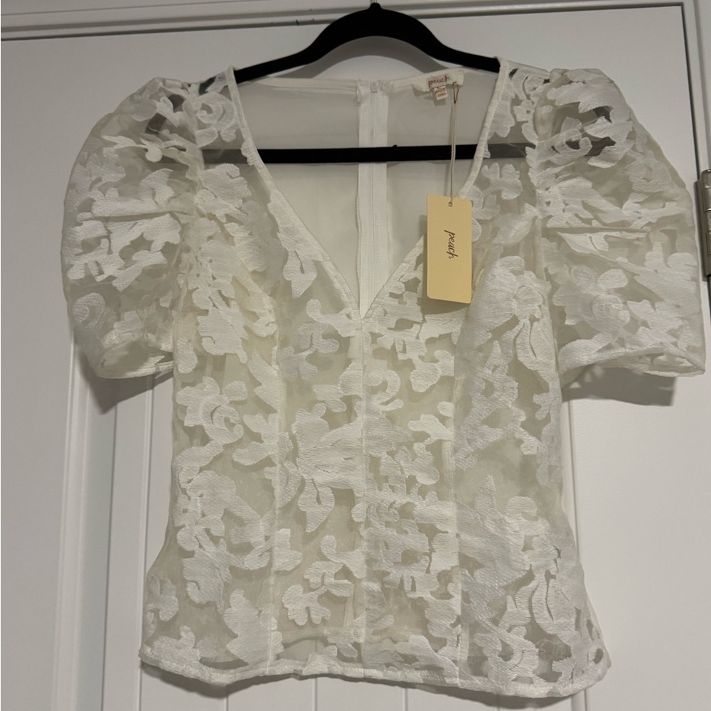 Elegant Cream Lace Top